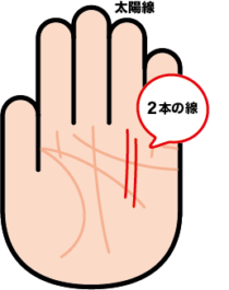 手相　太陽線　２本